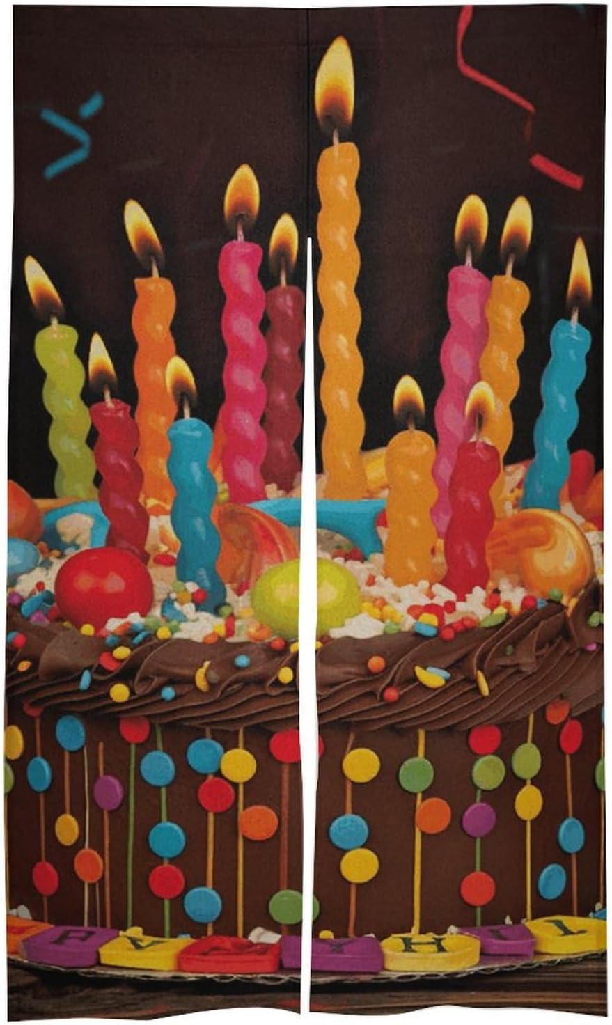 Happy Birthday Big Cake Door Curtain Panel