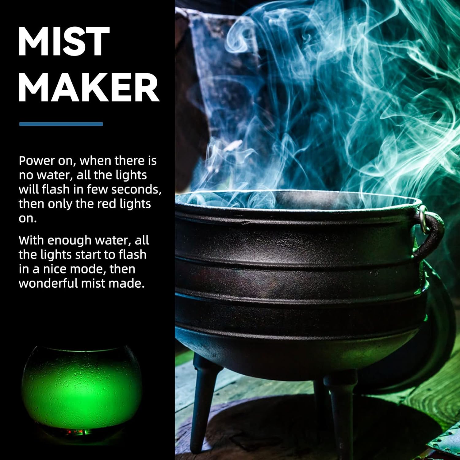 Mxmoonant 3-Head Ultrasonic Mist Maker with LED Lights