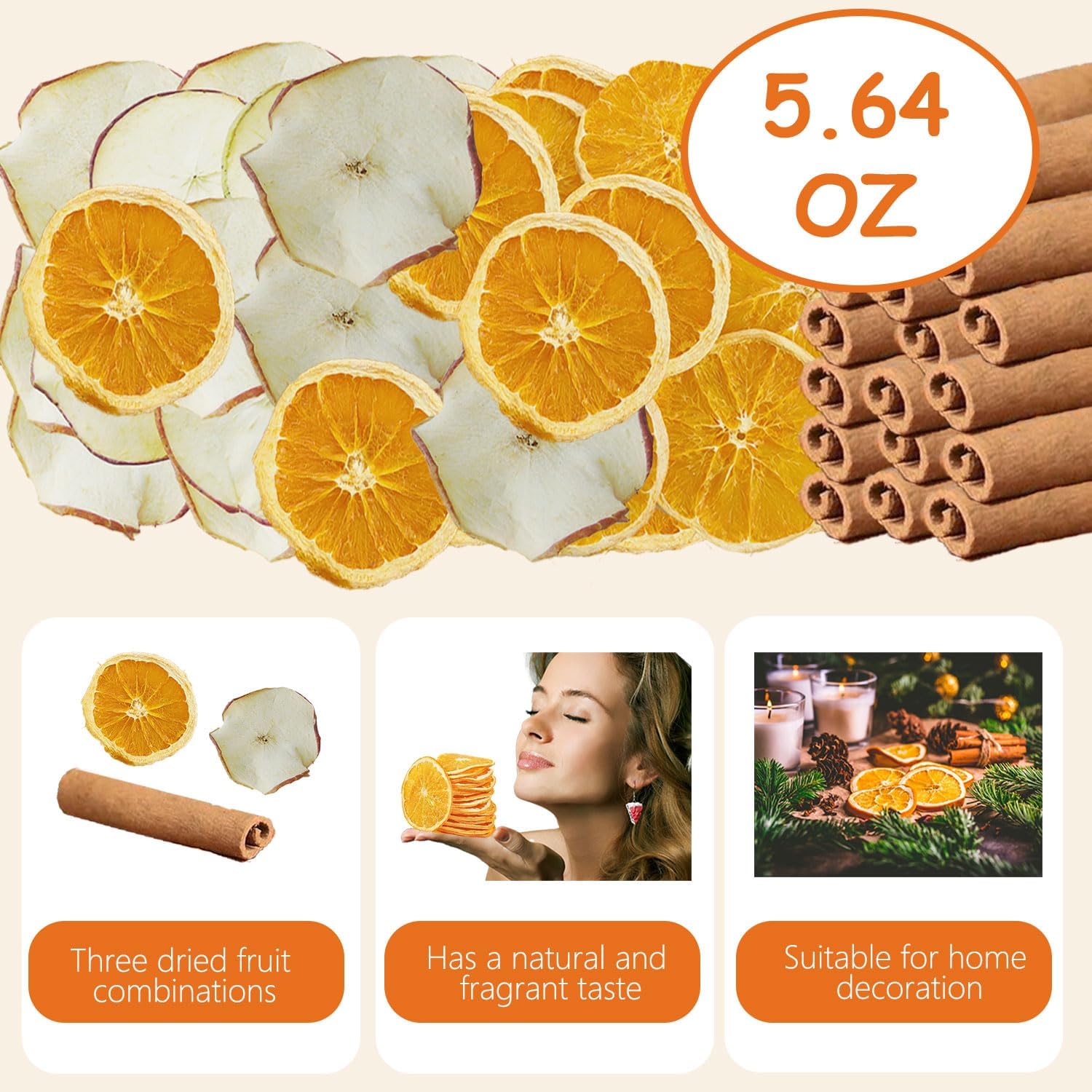 Tahonuss Dried Orange Slices Cinnamon Potpourri Set