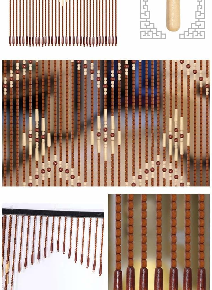 Wooden Bead Curtain 32 Lines for Living Room and Bedroom