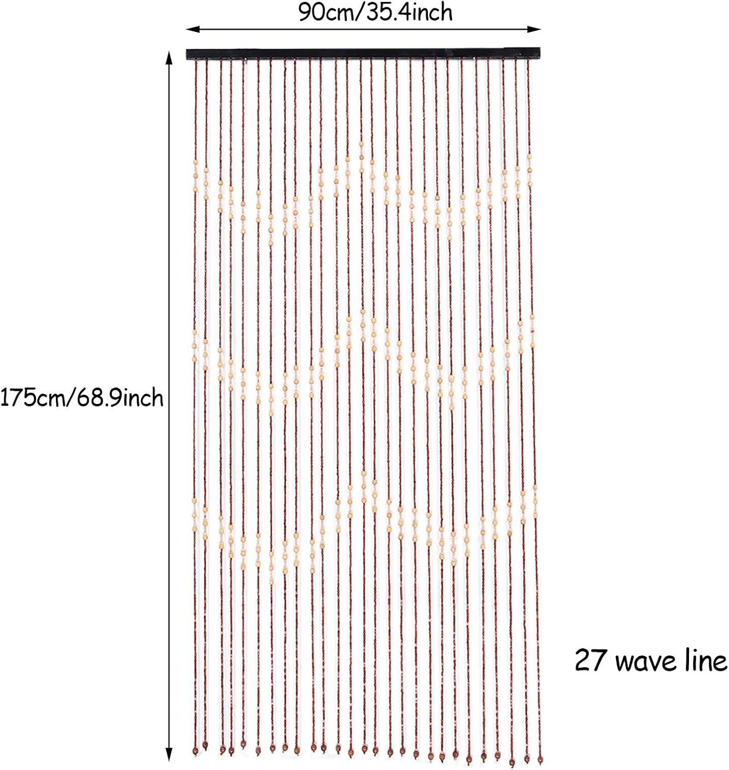 TFCFL 27 String Wooden Beaded Curtains 90x175cm