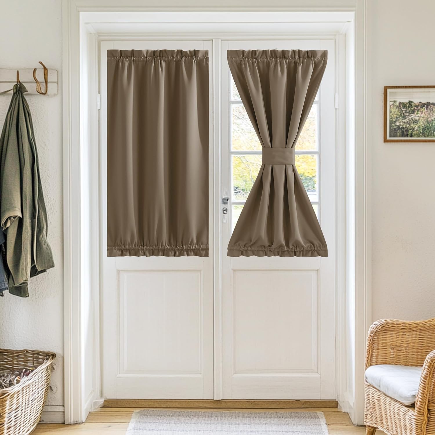 RYB HOME Blackout French Door Curtain Panel