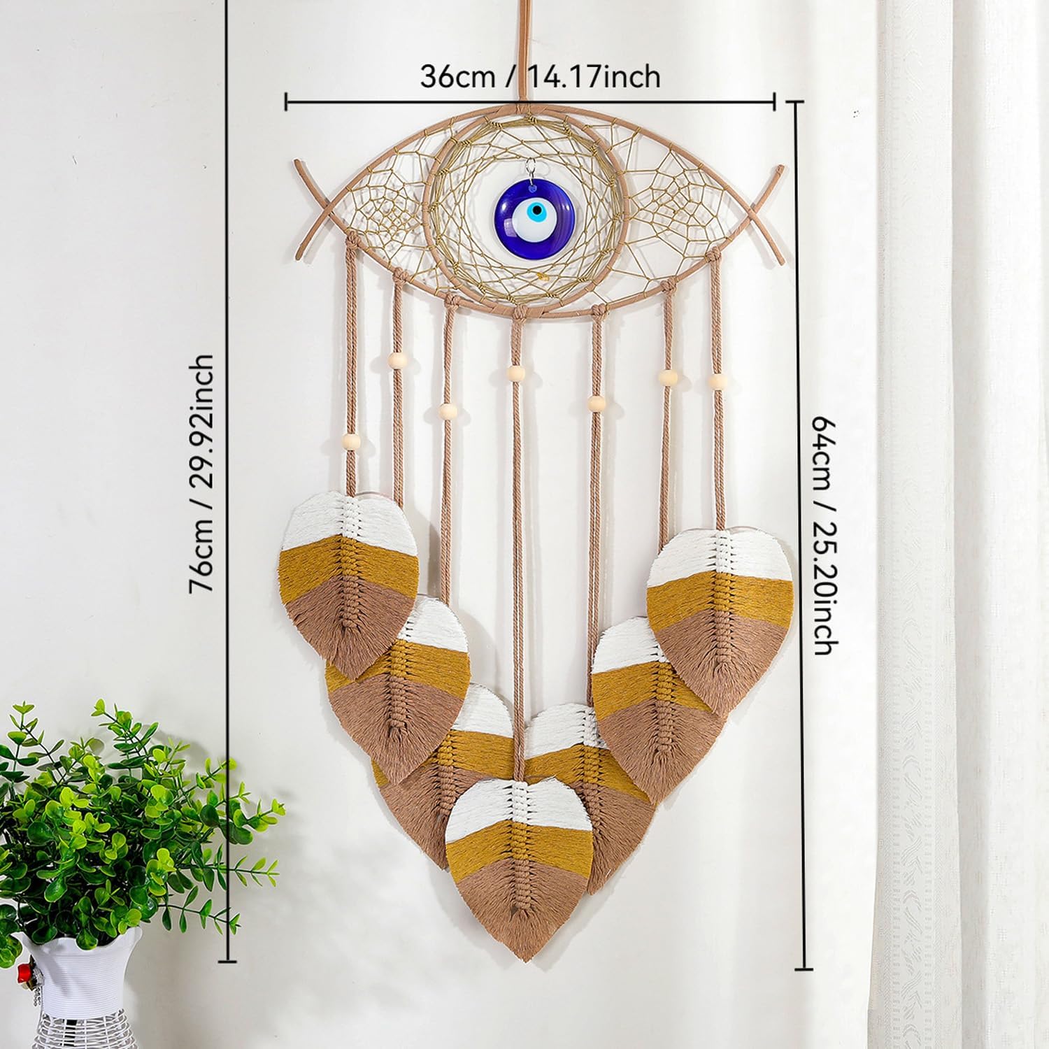Bohemian Macrame Leaf Wall Hanging Decor