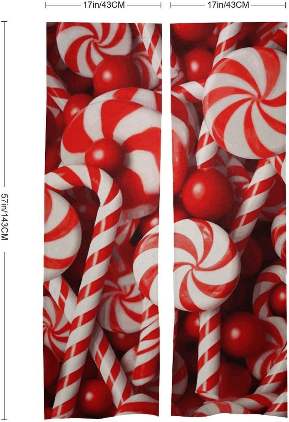Candy Canes Door Cover Curtain 57x17 Inches