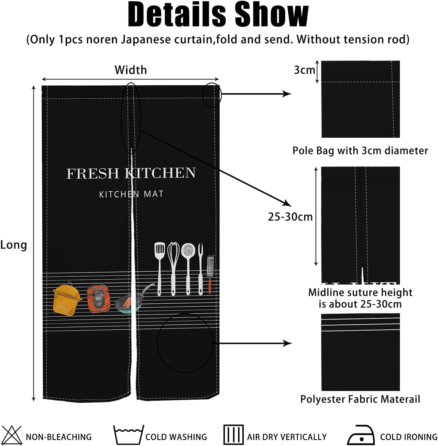 Japanese Door Curtain Noren Kitchen Decor Tapestries 335x709