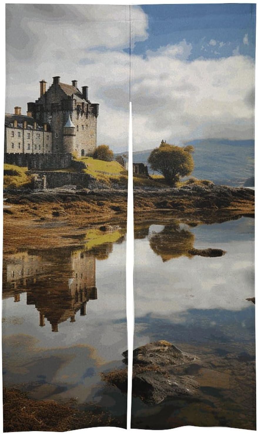 Scots Castle Door Cover Curtain 57x17 Inches Split Doorway Tapestry