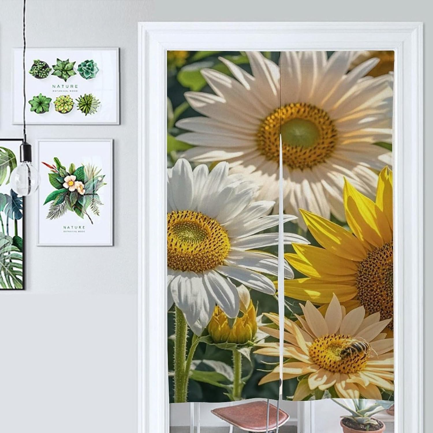 Sunflowers Daisy Rose Door Curtain 57x17 Inches