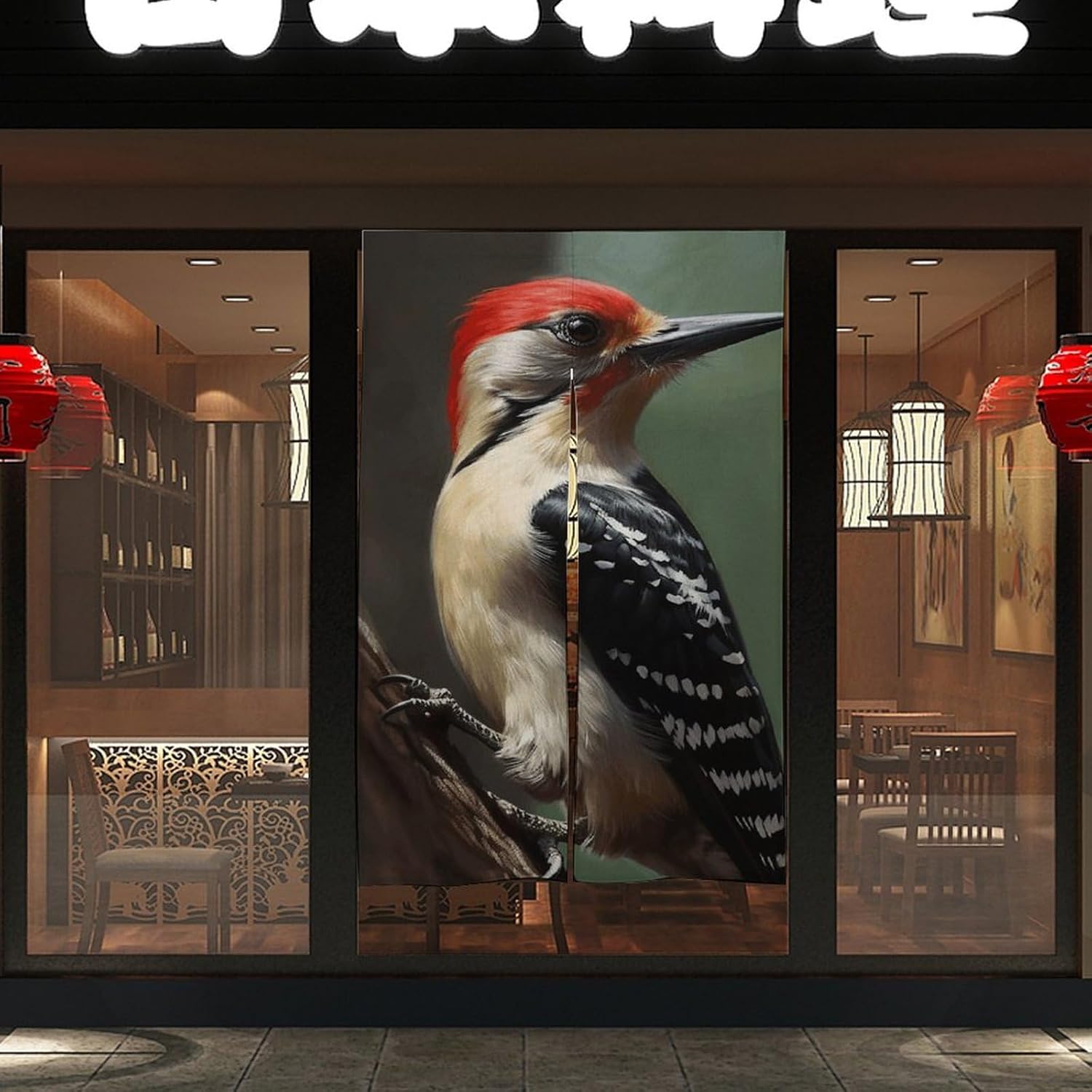 Woodpecker Door Curtain Panel 17x57 Inch