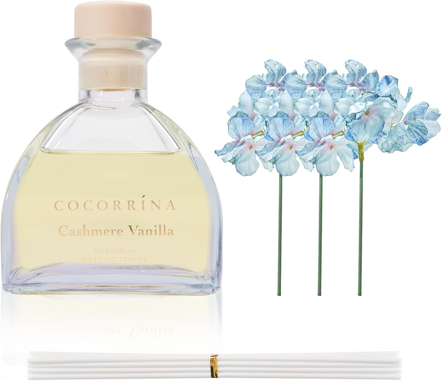 COCORRINA Reed Diffuser - 85 Oz Cashmere Vanilla Set with 8 Sticks
