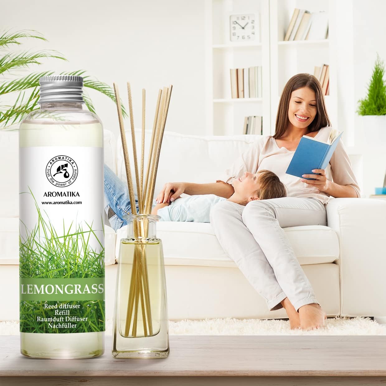 Lemongrass Reed Diffuser Refill - 68 Fl Oz Natural Essential Oil