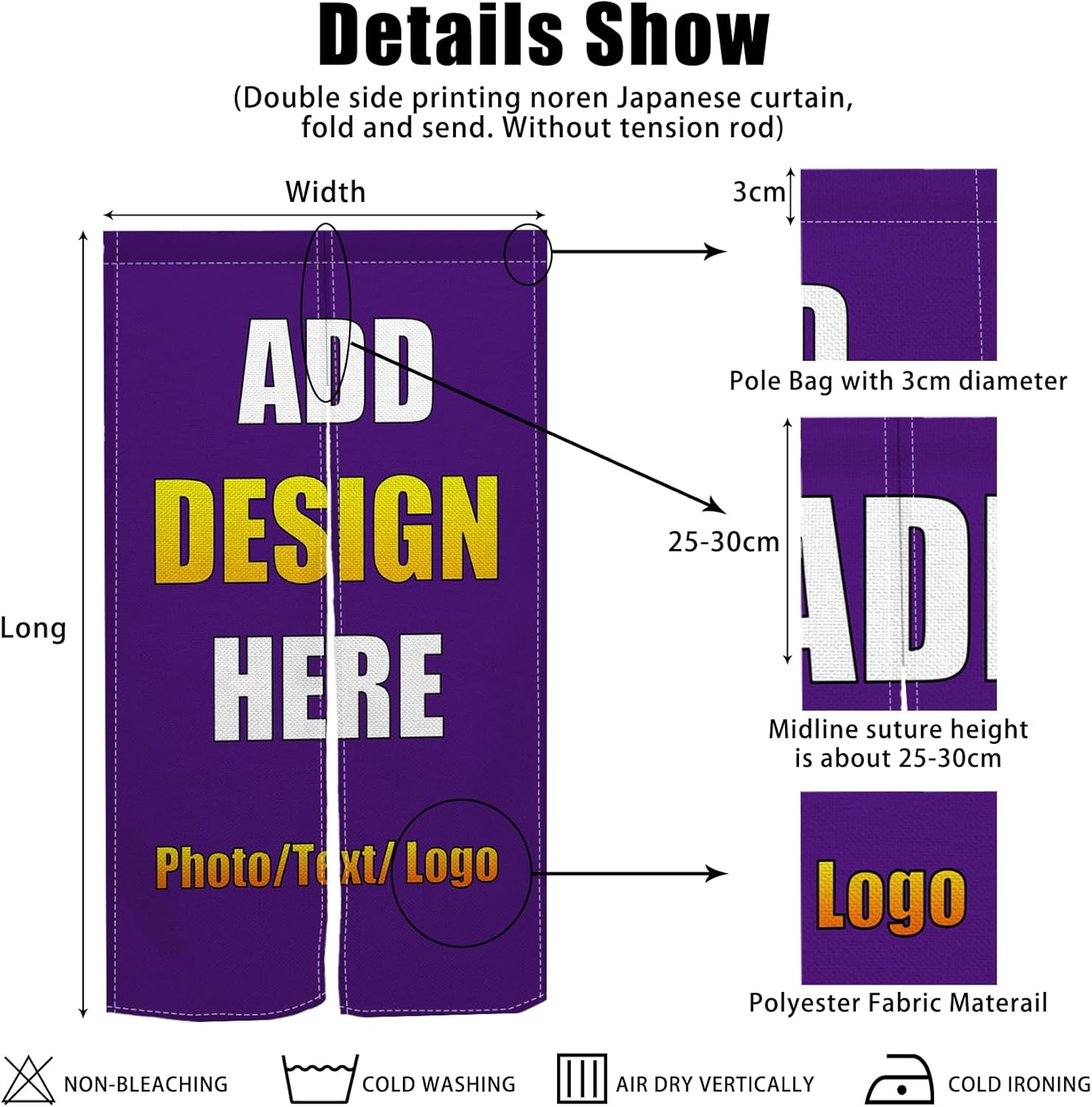 Customize Noren Curtain with Personalized Photo and Logo