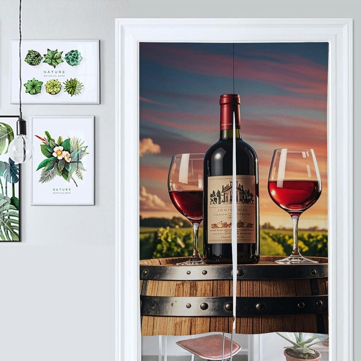 Wooden Wine Barrel Door Curtain 57x17 Inches