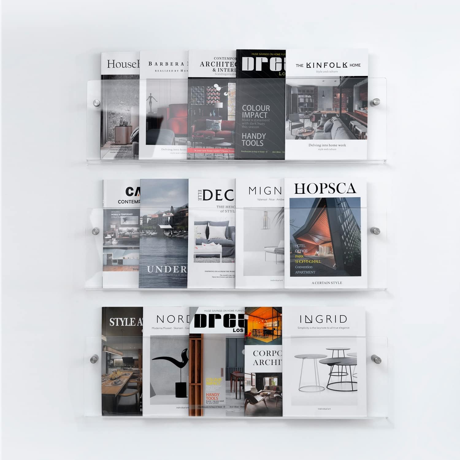 Clear Acrylic 3 Tier Brochure Holder Wall Mount