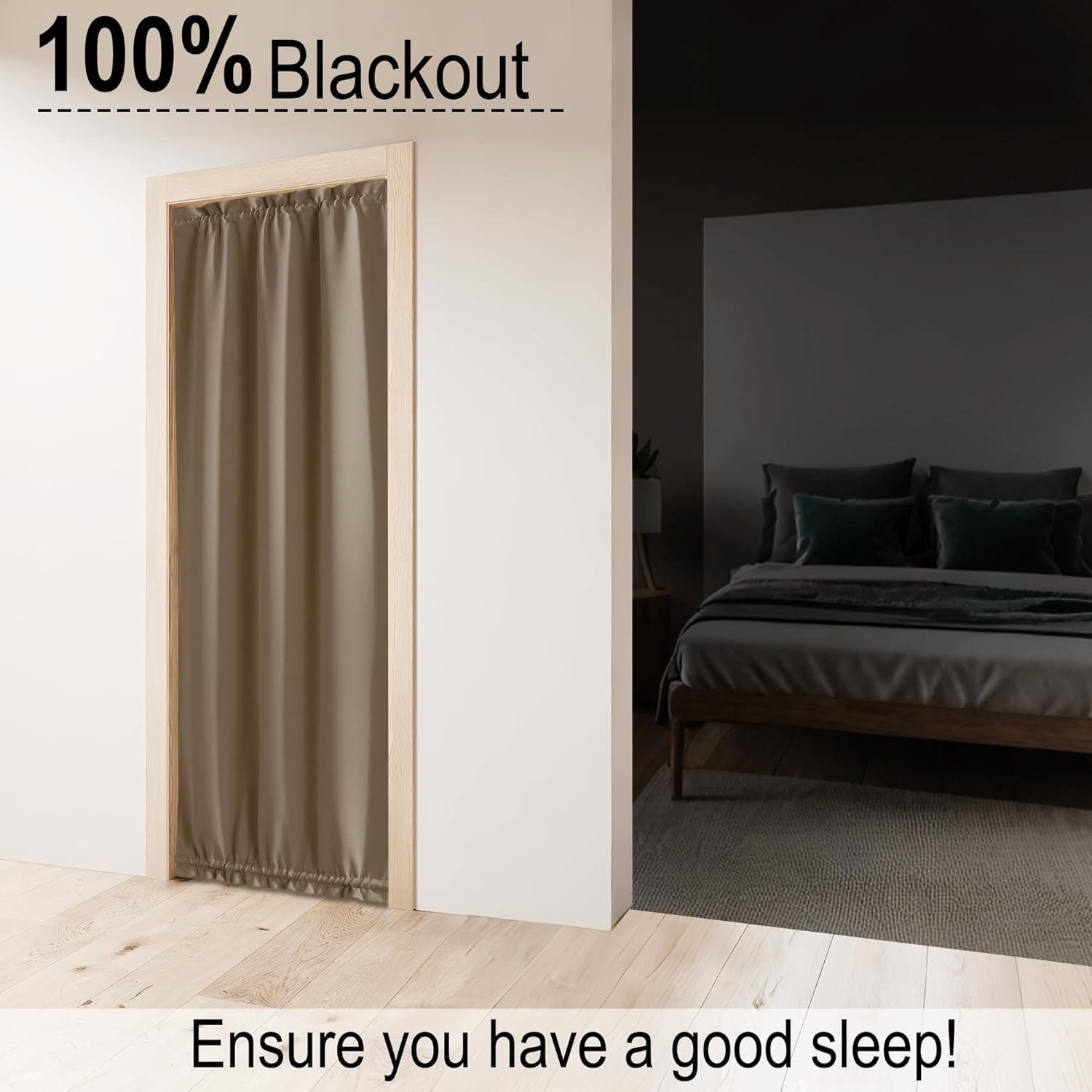 RYB HOME Blackout French Door Curtain Panel