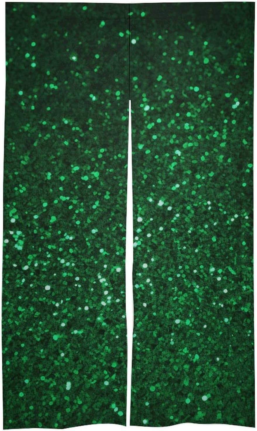 Green Sequin Sparkle Door Curtain Panel