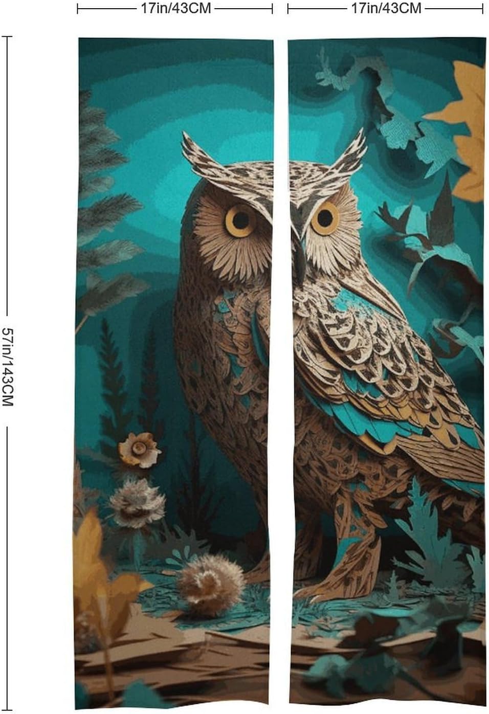 Dark Owl Door Cover Curtain 57x17 Inches