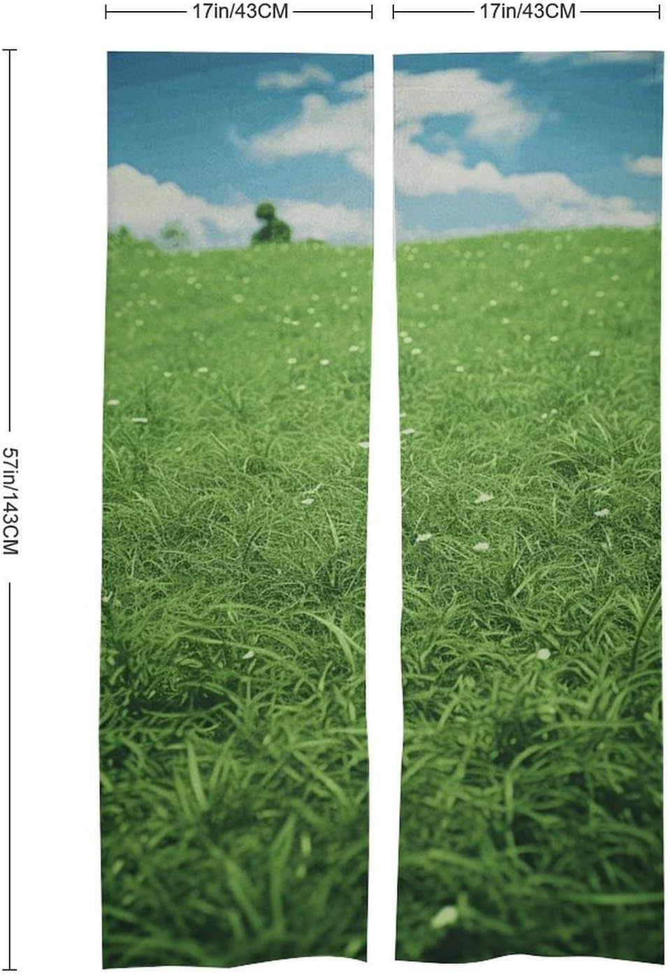 Green Lawn Door Cover Curtain 57x17 Inches