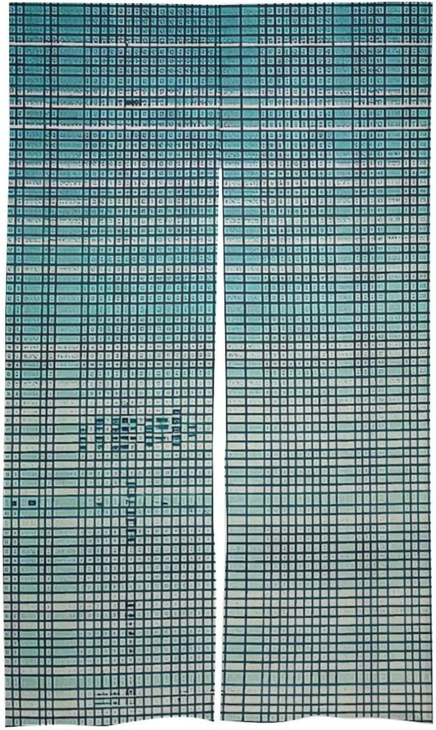 Japanese Noren Door Curtain Grid Style 34x57 Inches