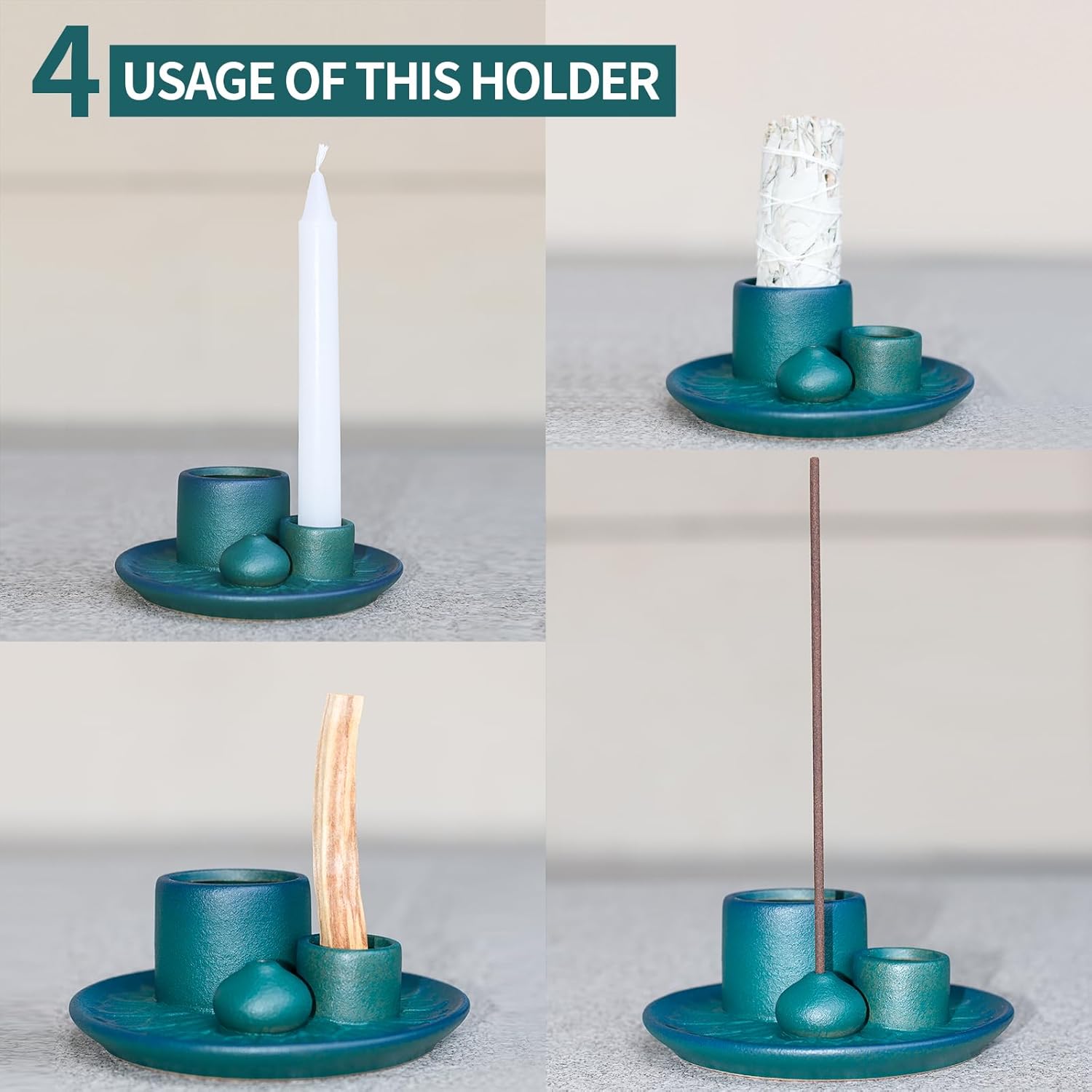 Palo Santo Sticks Holder - Blue Ceramic Incense Burner
