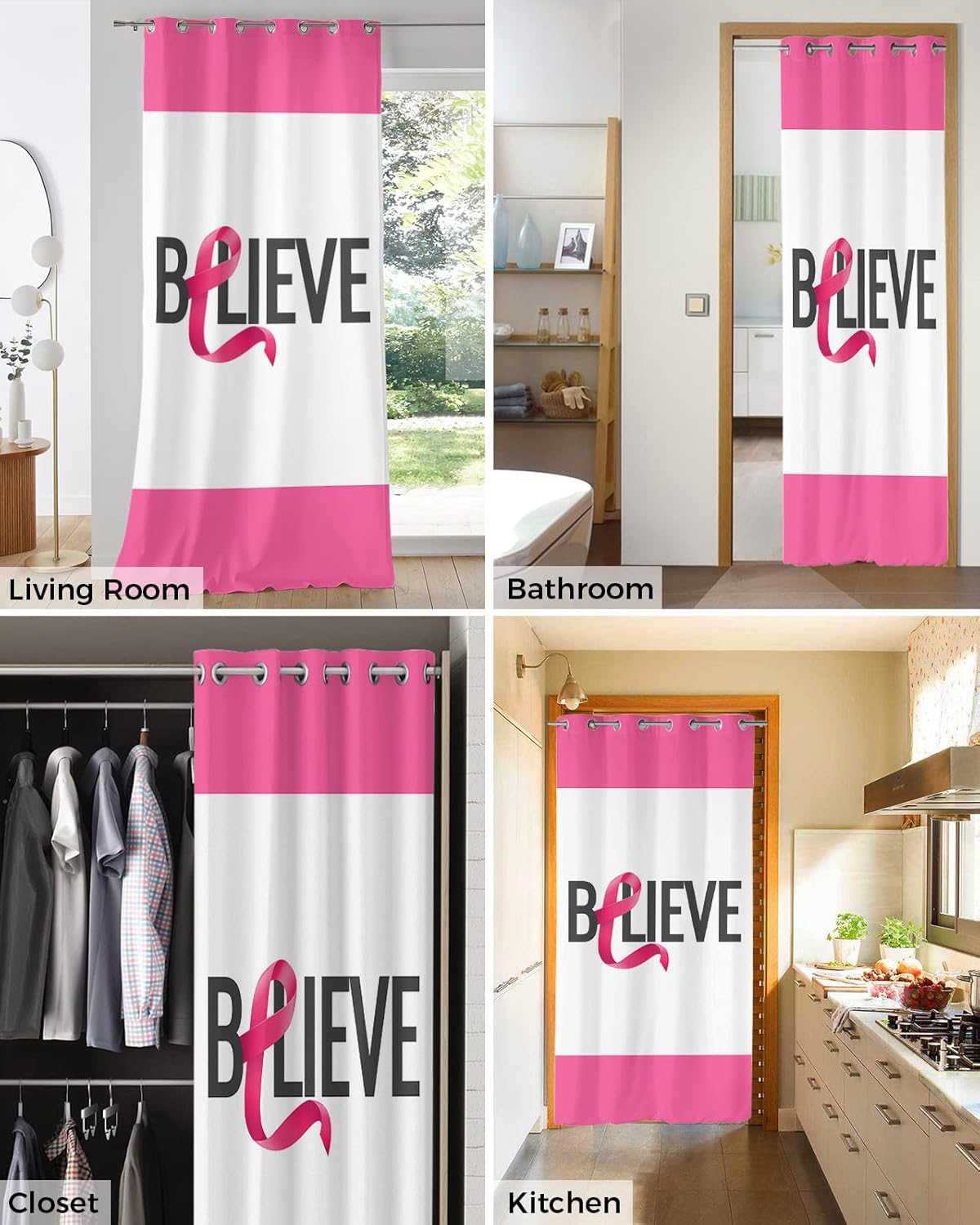 Believe Doorway Curtains - Blackout 84 Inches Long