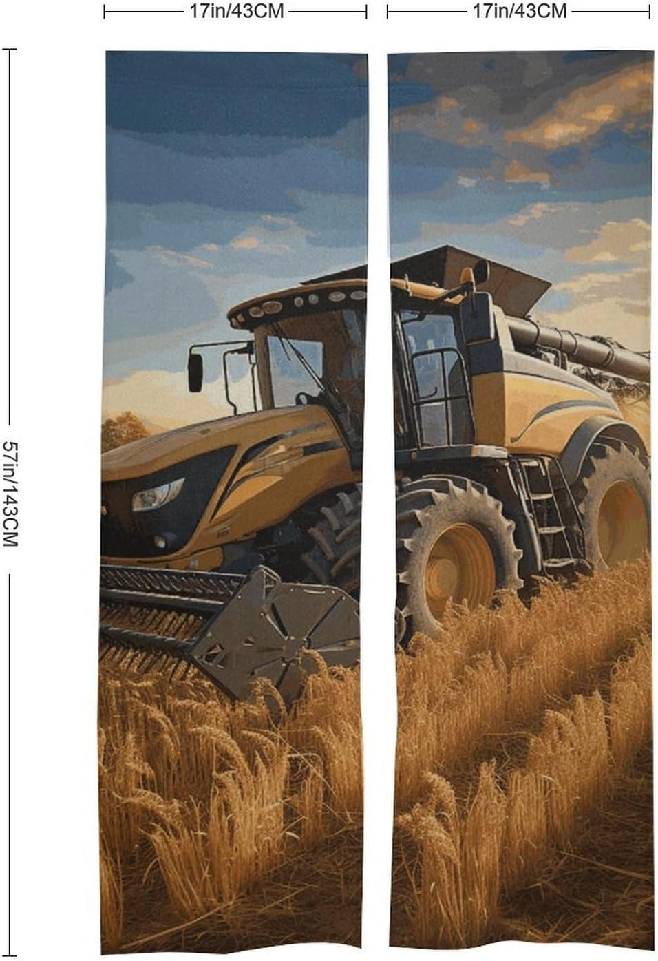 Farm Tractor Harvest Door Cover Curtain 57x17 Inches