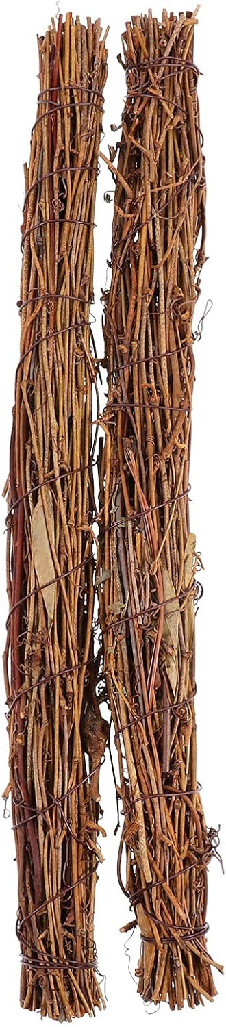 NUOBESTY 2pcs Rattan Wreath Stem Branch Garland