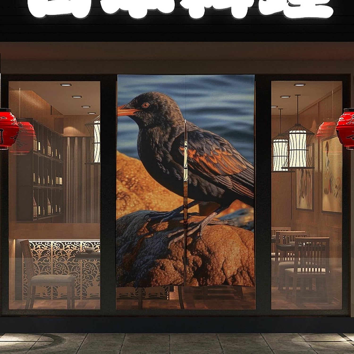 Japanese Noren Bird Door Curtain 34x57 Partition Tapestry