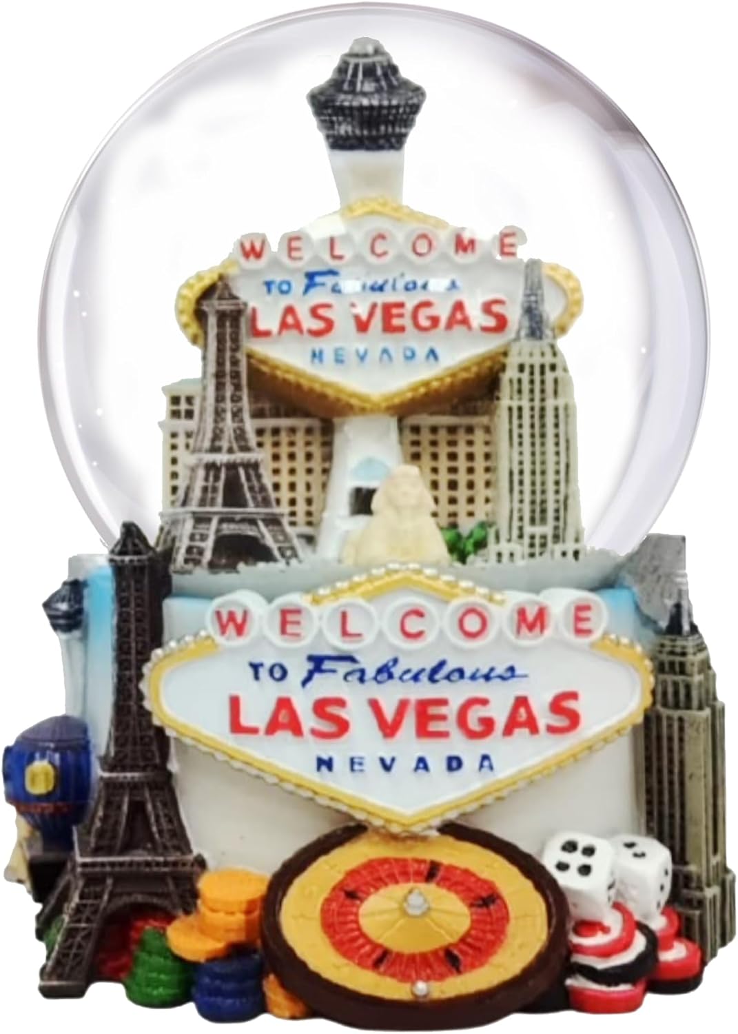 City-Souvenirs Las Vegas Snow Globe Skyline of Casinos 35 Inches