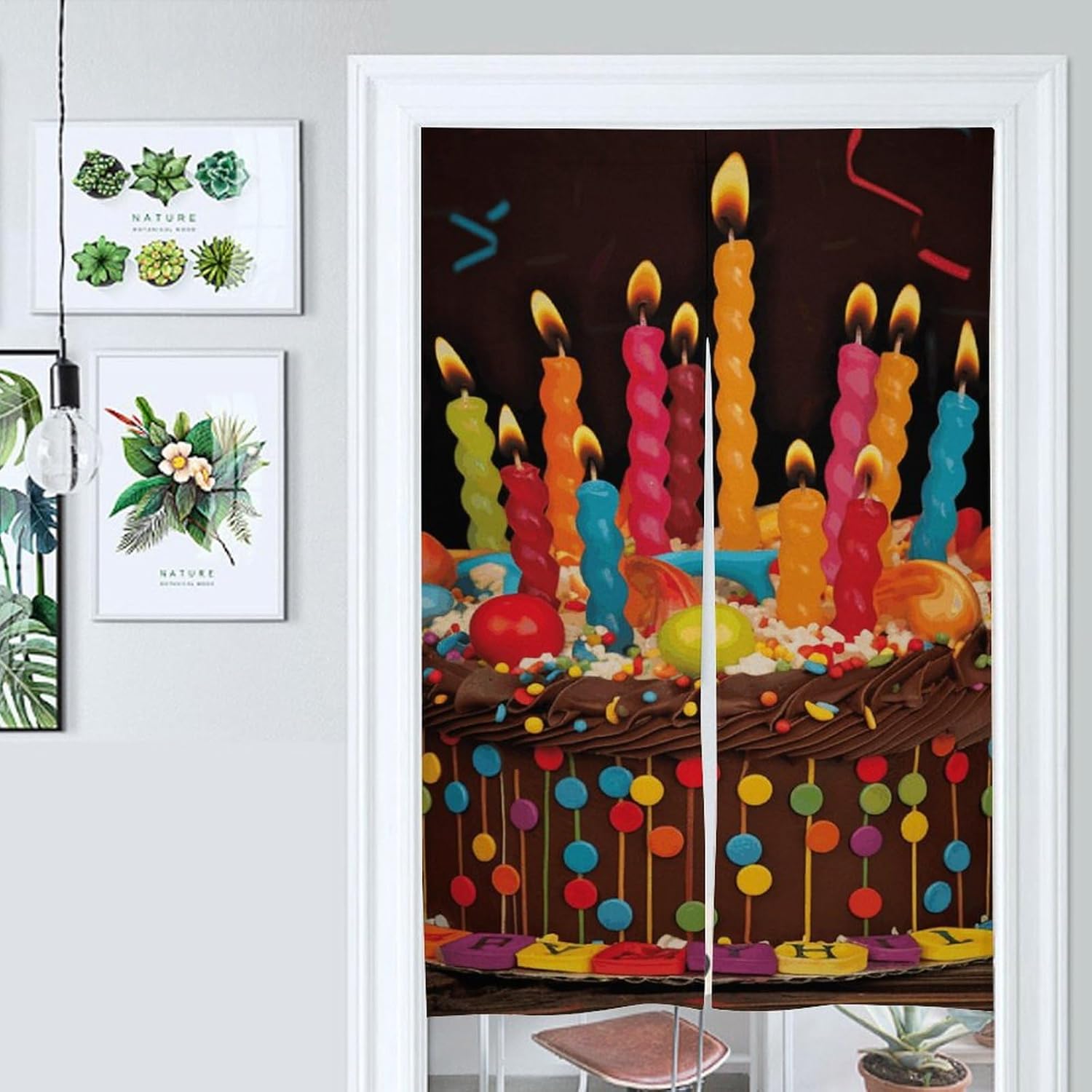 Happy Birthday Big Cake Door Curtain Panel