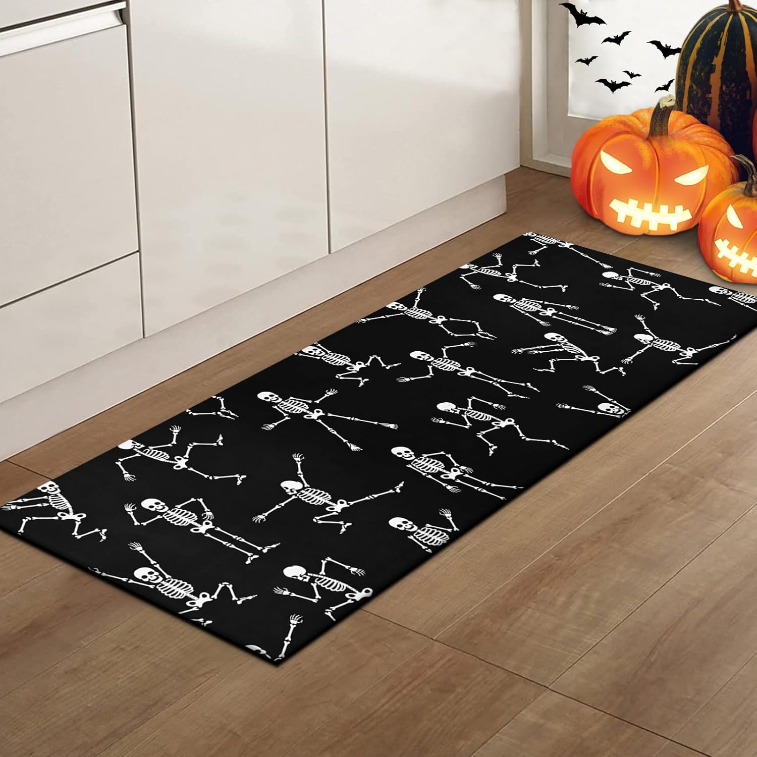 Happy Halloween Runner Rug Non Slip Black Laundry Room Mat 20x60