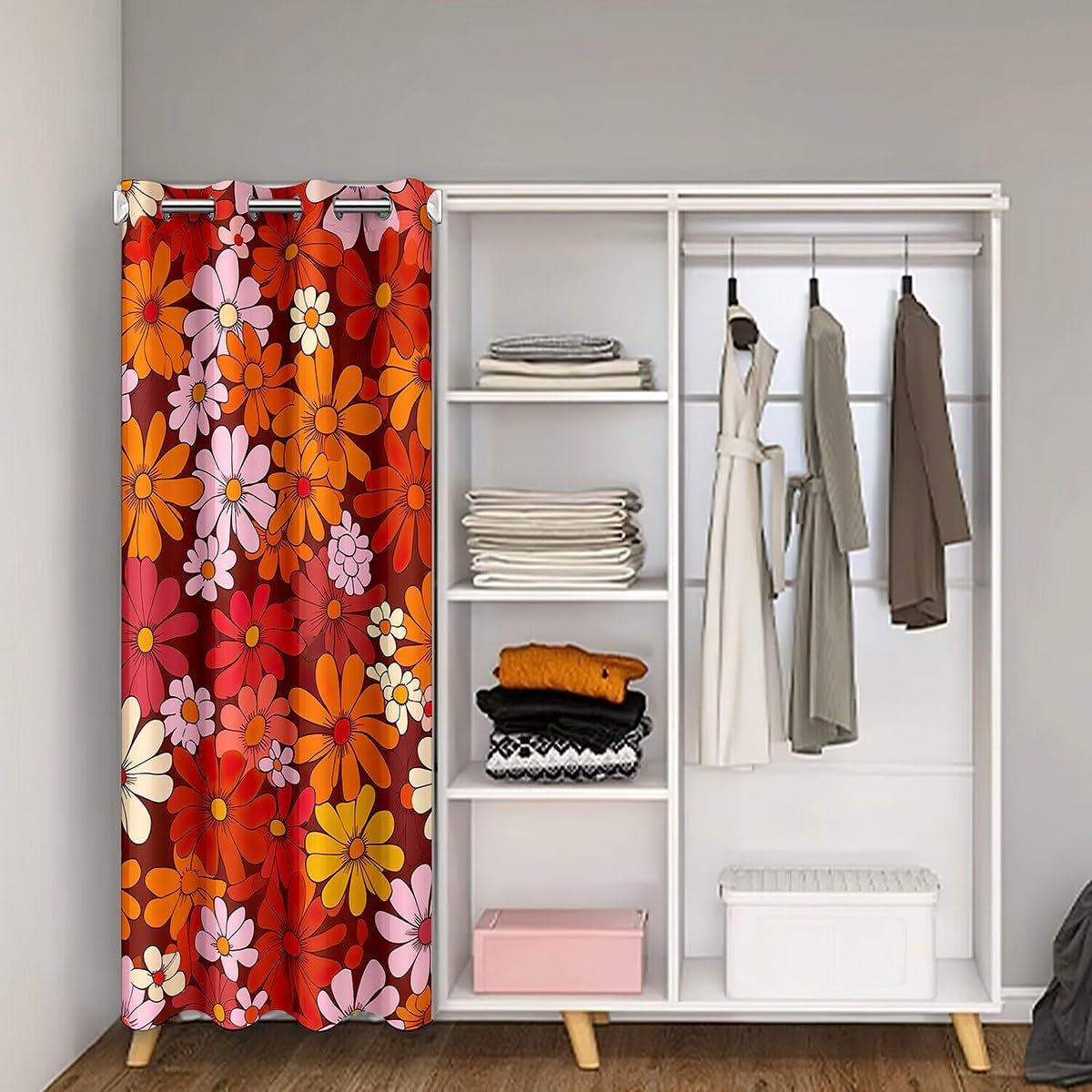 60s 70s Groovy Door Curtain 42x80 Inch