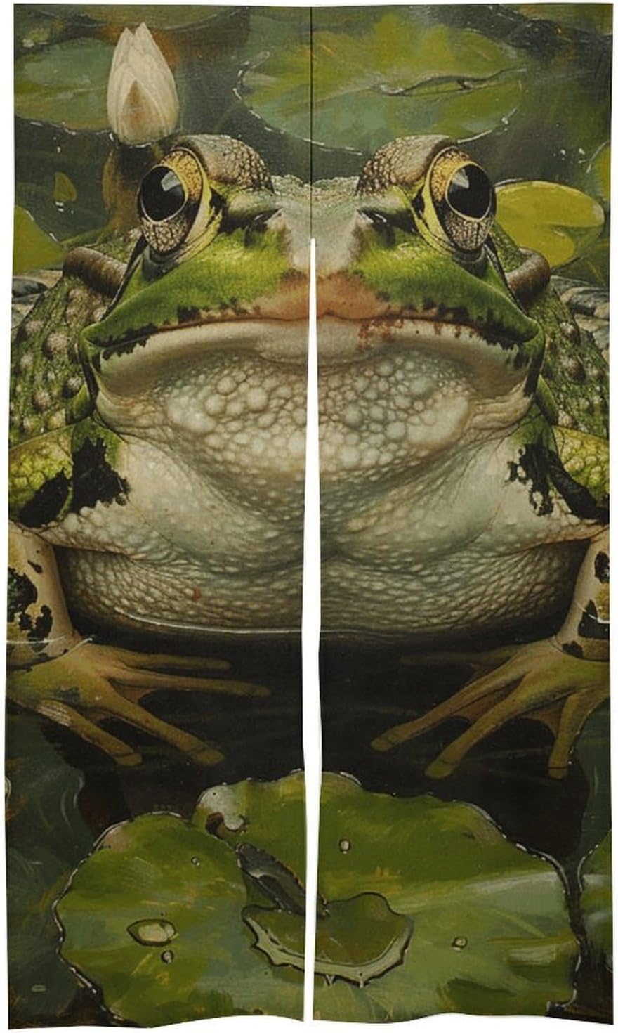Lily and Frog Door Cover Curtain 57x17 Inches
