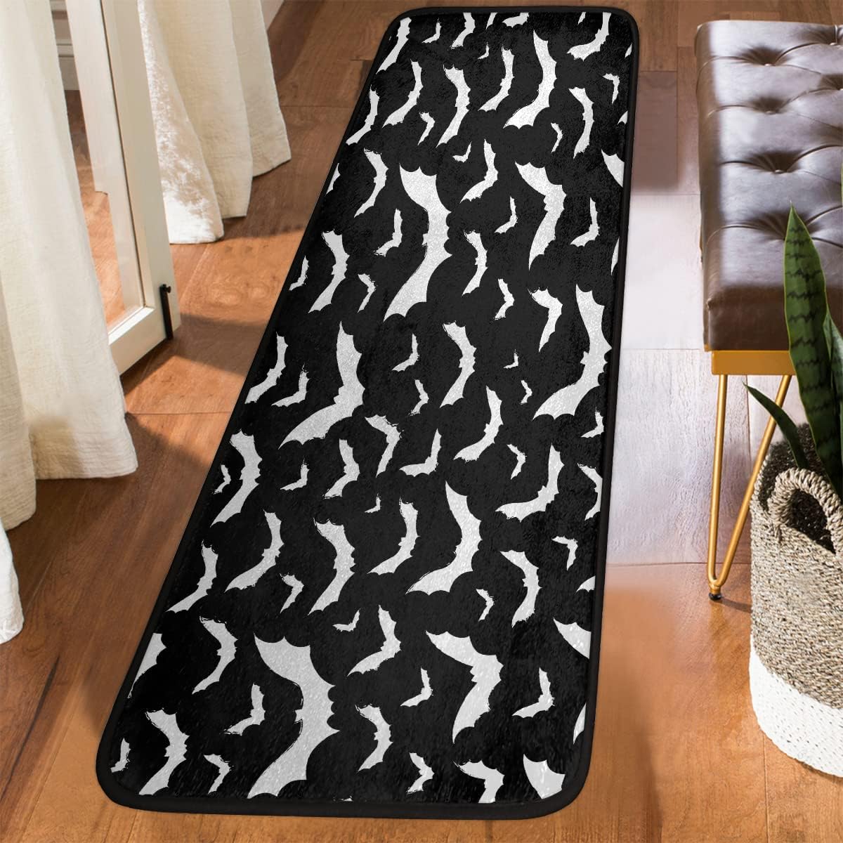Halloween Bat Runner Rug 2x6 ft Non Slip