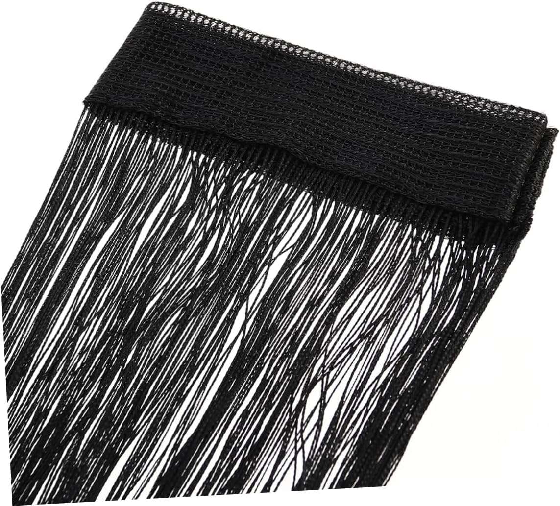 Black Tassel Rod Curtain for Doorway and Room Divider