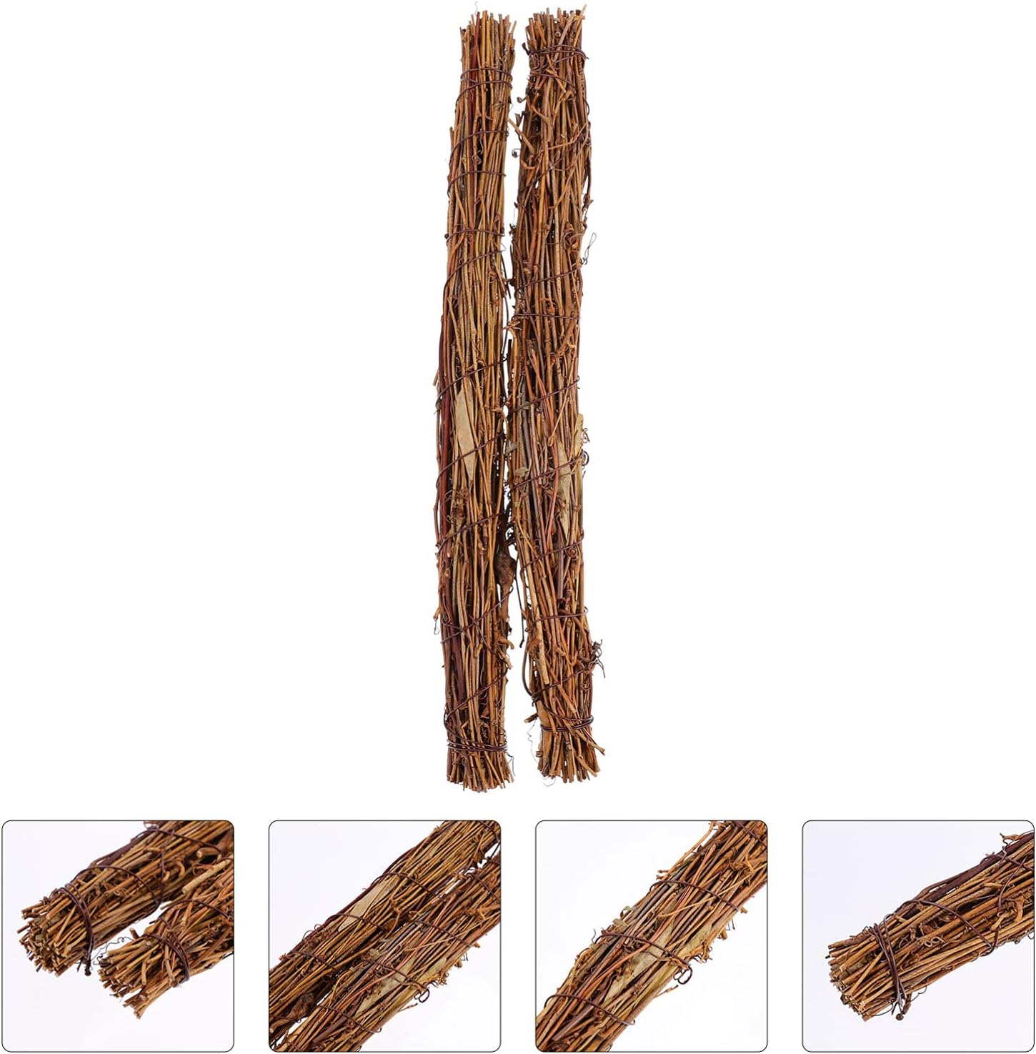 NUOBESTY 2pcs Rattan Wreath Stem Branch Garland