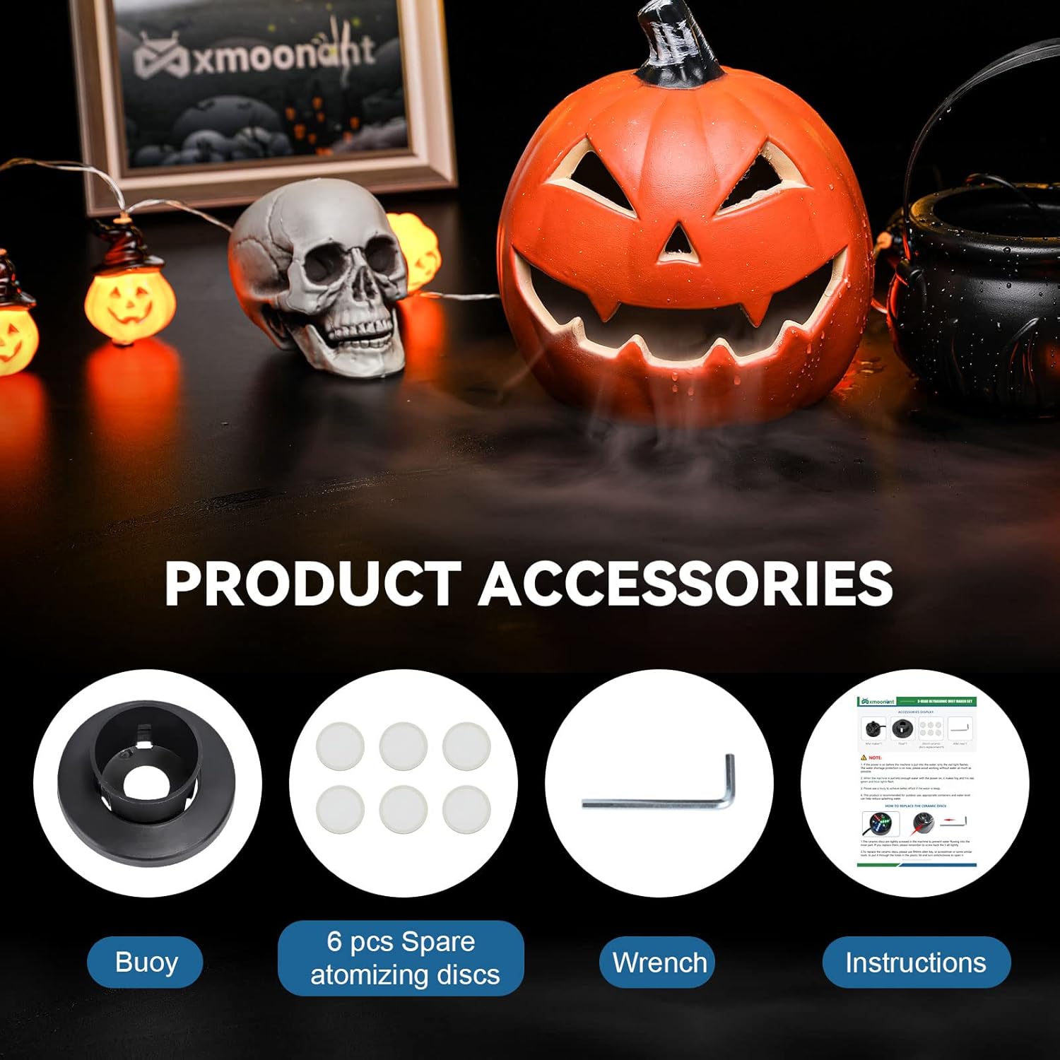 Mxmoonant 3-Head Ultrasonic Mist Maker with LED Lights