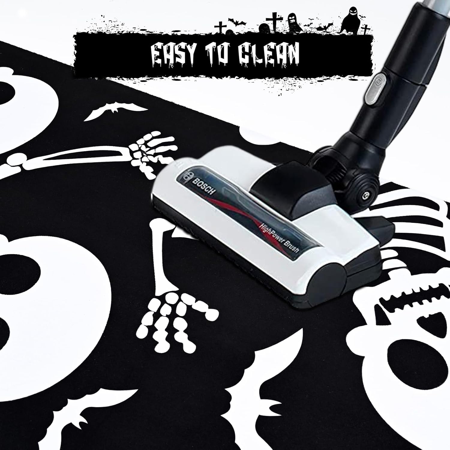 Likiyol Halloween Runner Rug with Skeleton Design