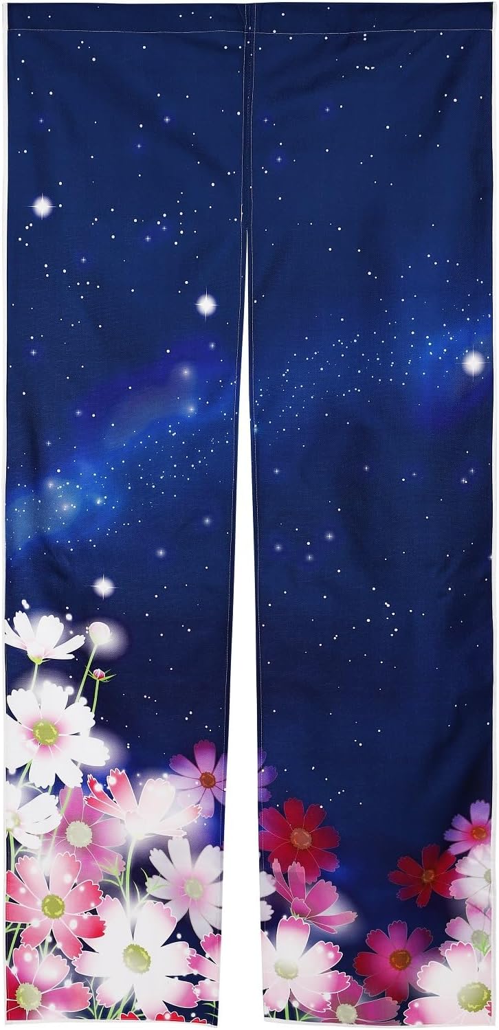 Noren Doorway Curtain with Cosmos Design