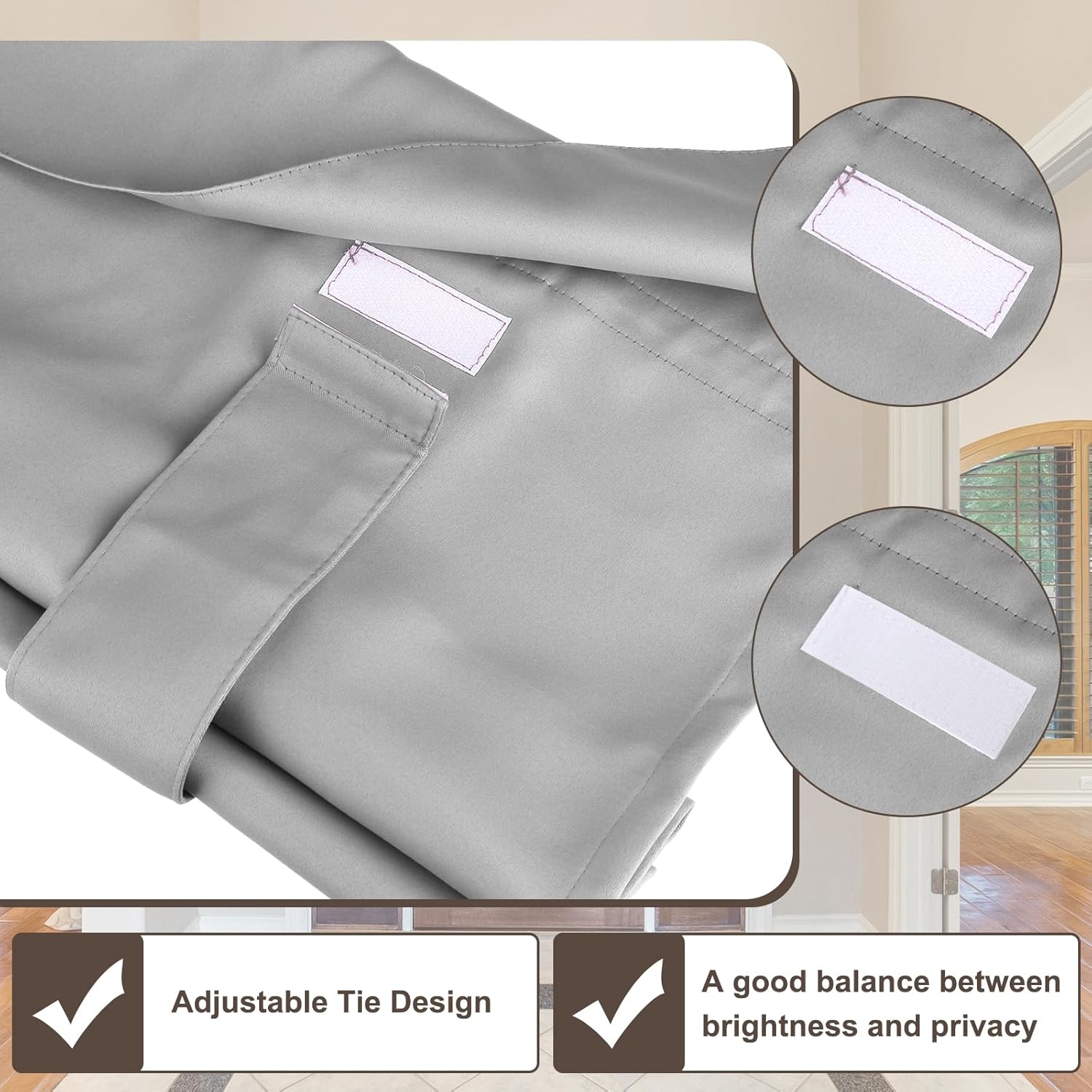 Uxcell Light Gray Side Door Curtain Panel 26x49