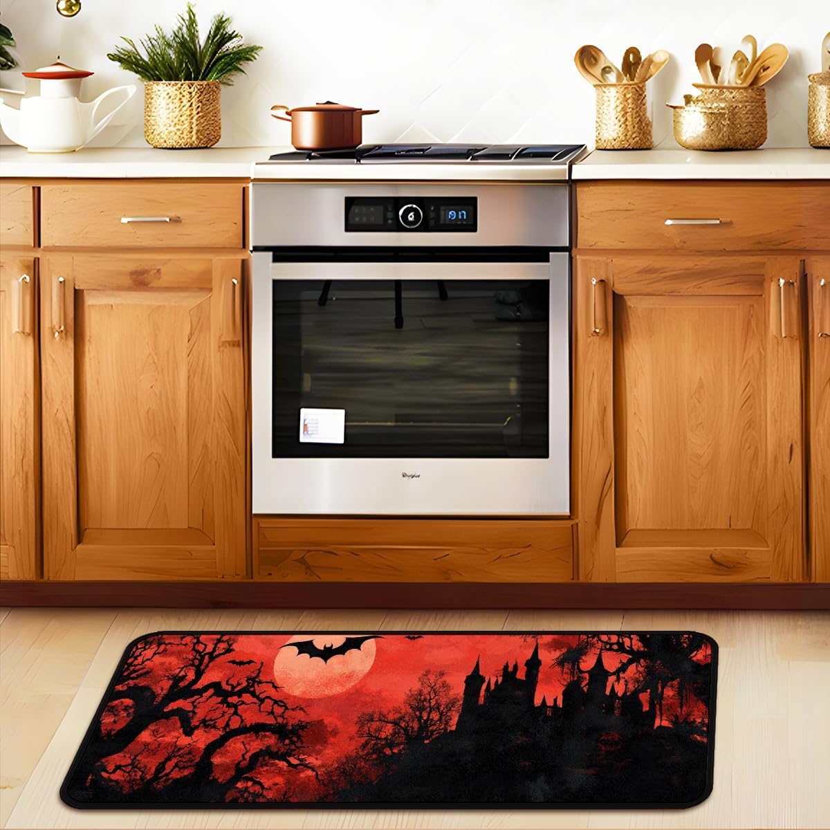 Halloween Bat Kitchen Floor Mat 51x17 Non-Slip