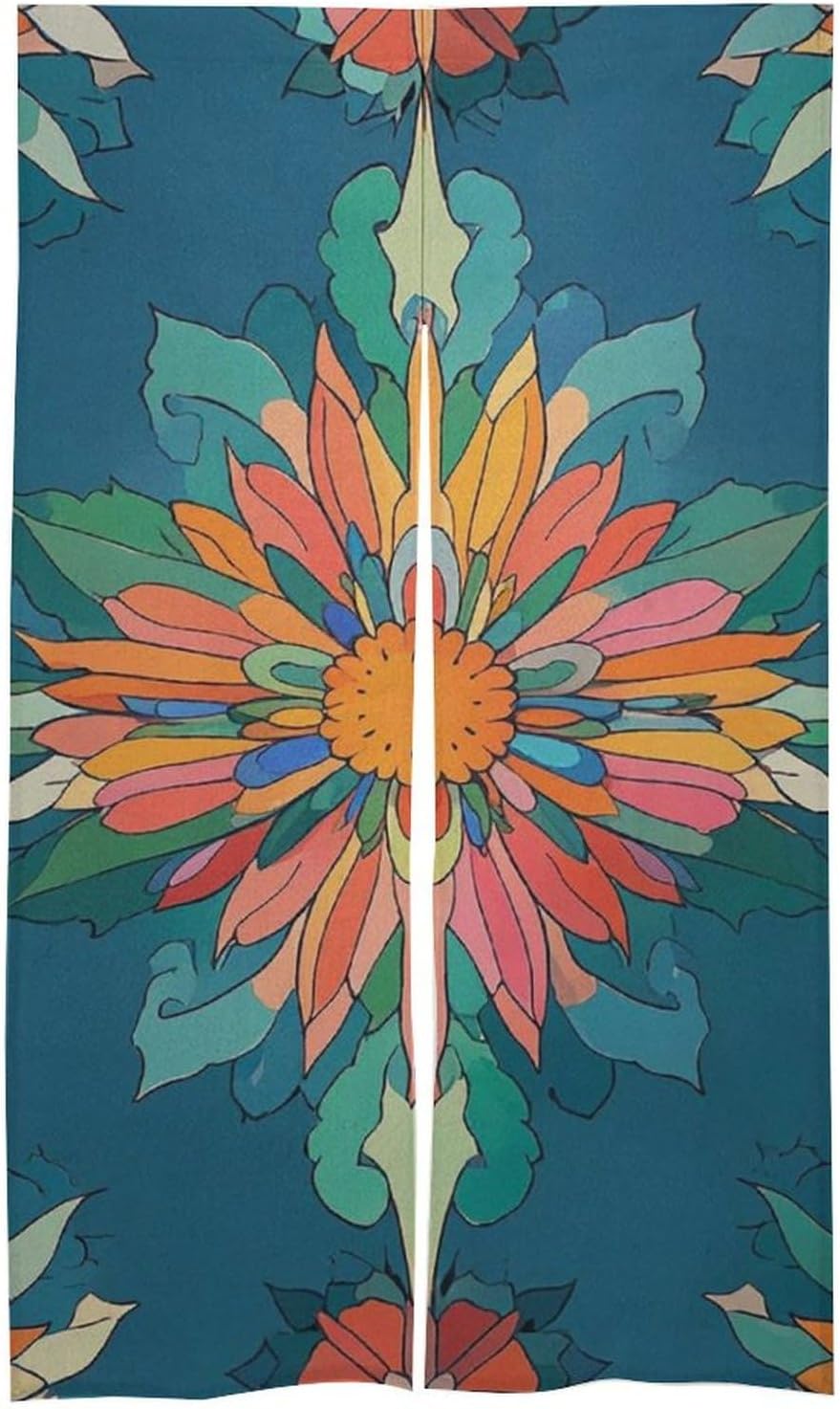 Vibrant Scottish Thistle Door Curtain Panel 17x57 Inch Split Door Divider