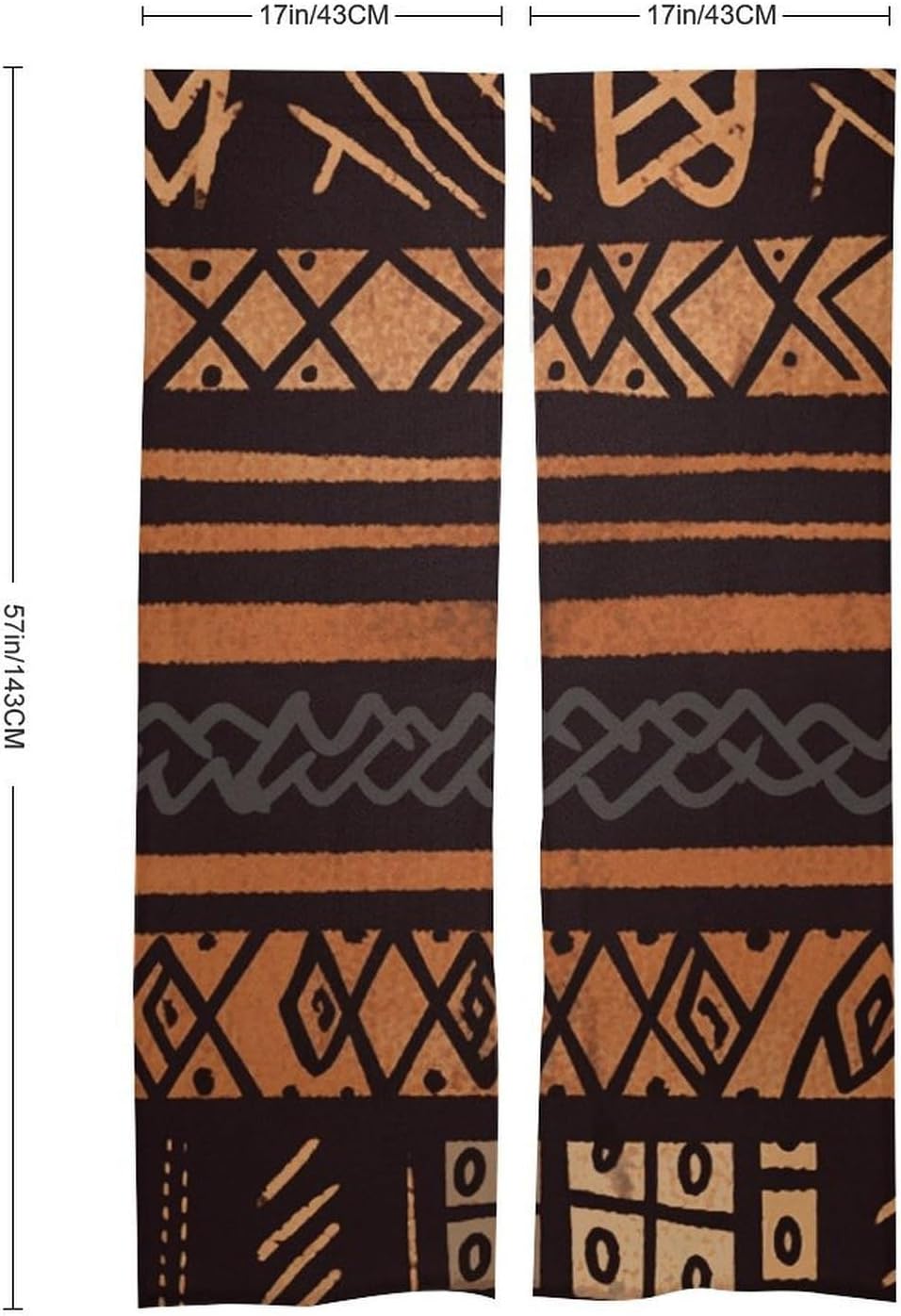 African Mud Cloth Tribal Door Curtain 57x17 Inches