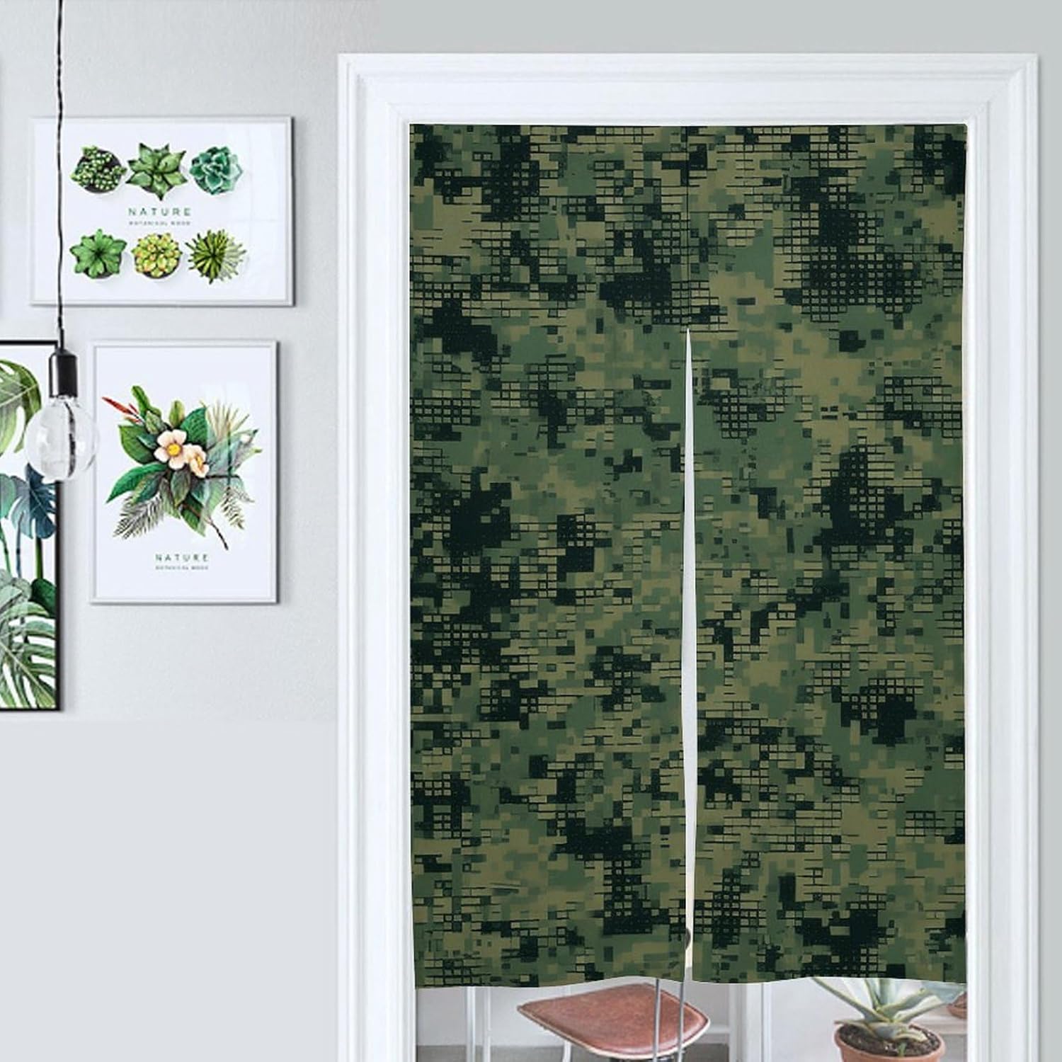 Green Army Digital Camouflage Door Curtain 57 X 17 Inches