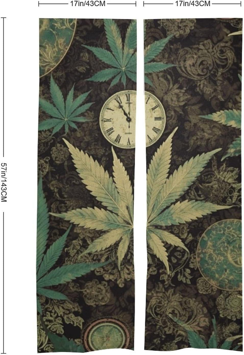 A Puff in Time Weed Door Curtain 17x57 Inch