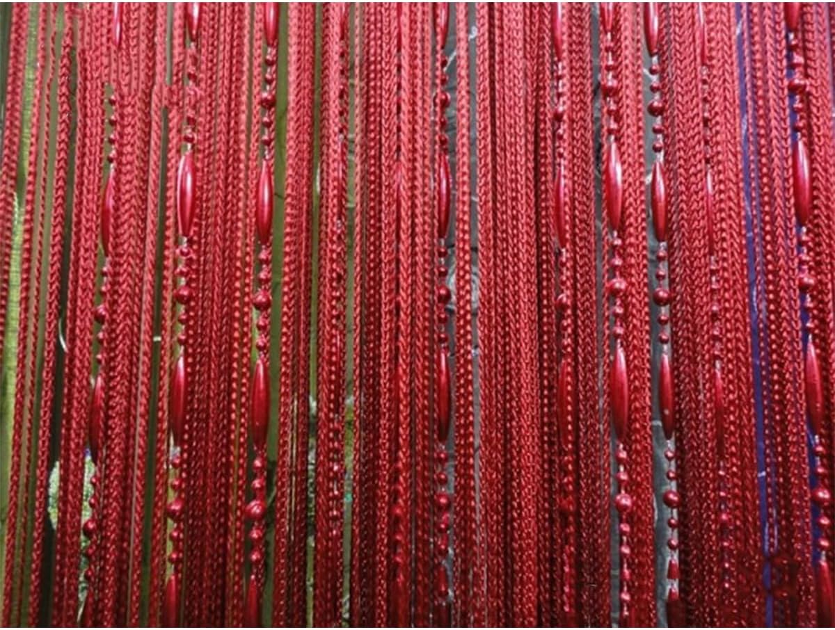 Dark Red Door String Curtain 300x300cm