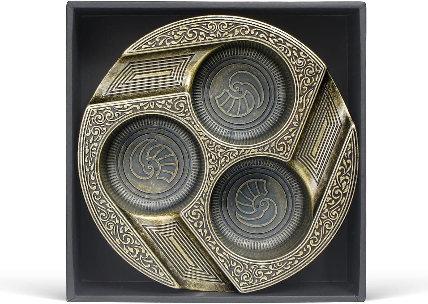 Gold Cigar Ashtray with 3 Holders