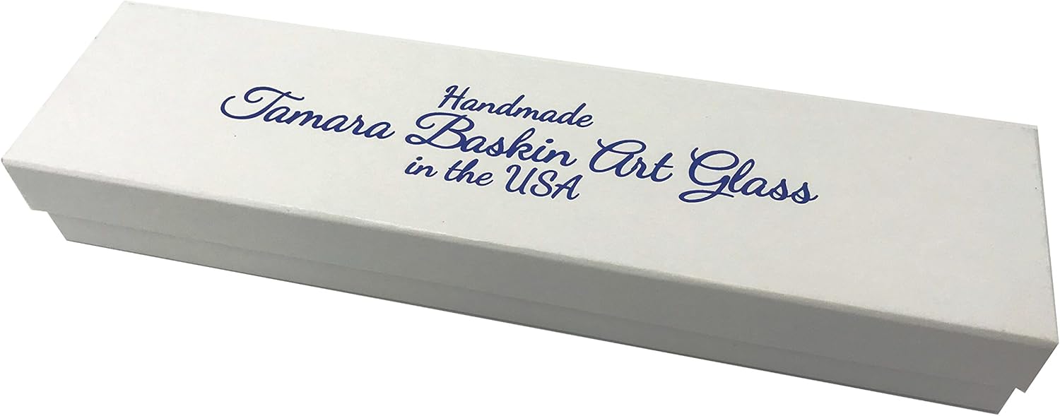 Tamara Baskin Art Glass Sparkling Wedding Mezuzah Blue