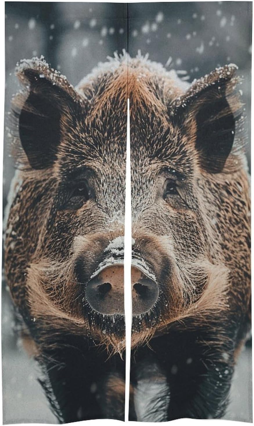 Wild Boar Door Curtain Panel 17x57 Inch Split Door Divider