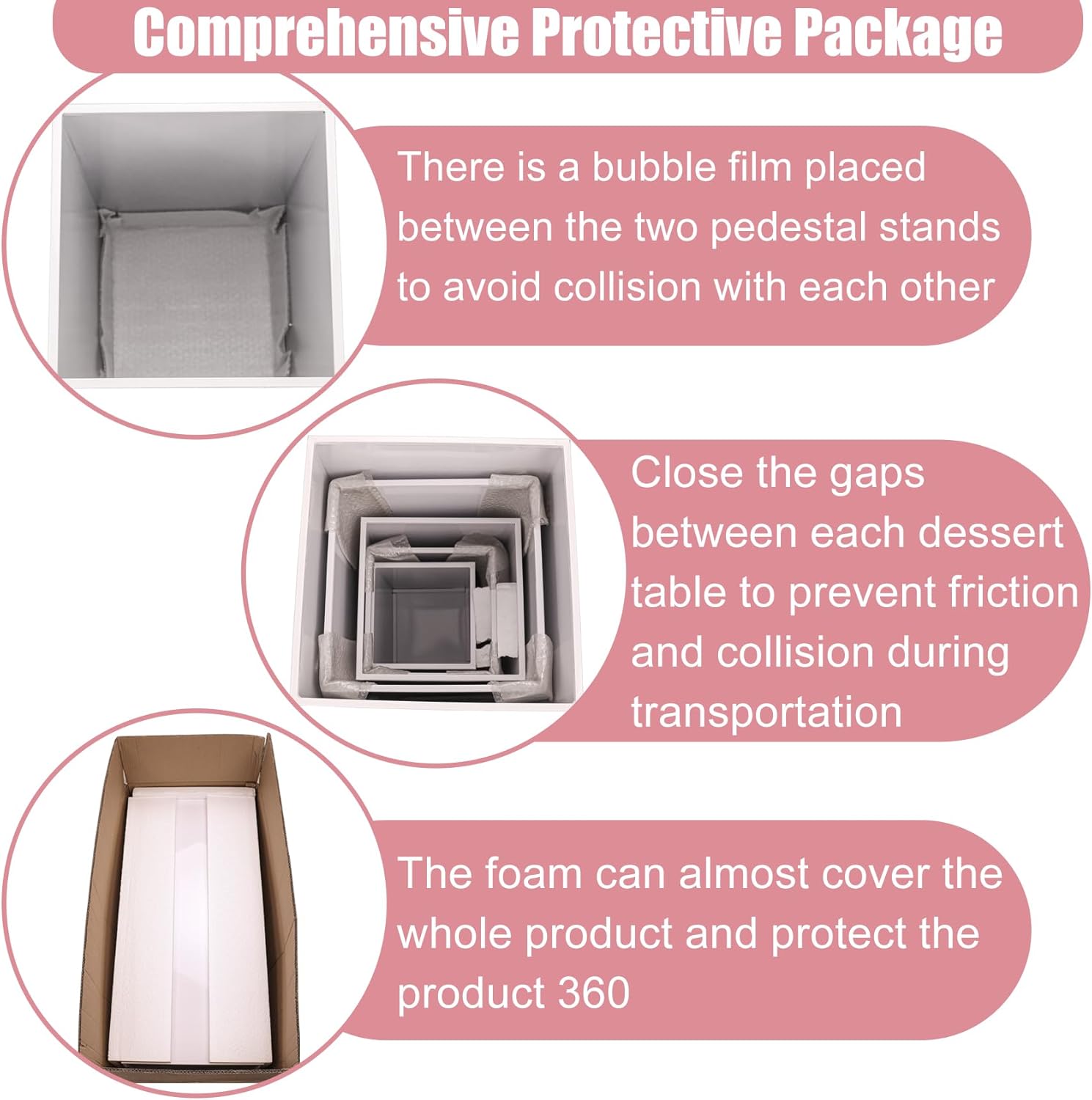 Premium White Square Pedestal Stands Set of 5