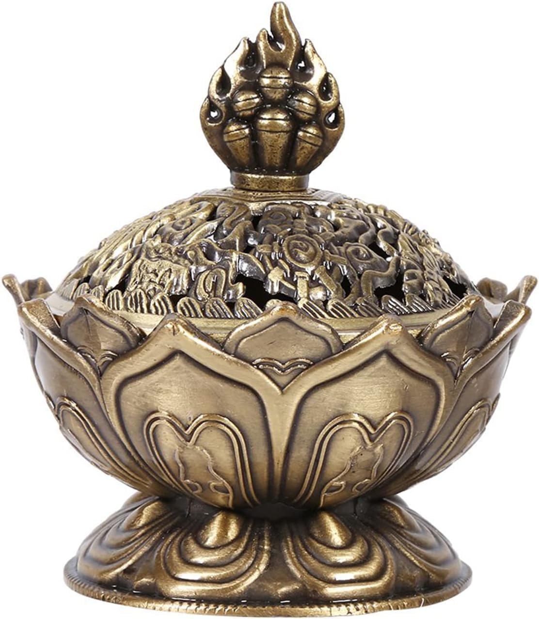 Classic Bronze Lotus Incense Holder
